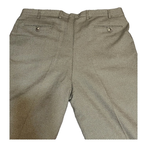 Hickey Freeman Pleated Tweed Dress Pant Men’s Tan Cotton Wool Blend Trousers W38 - Picture 4 of 8